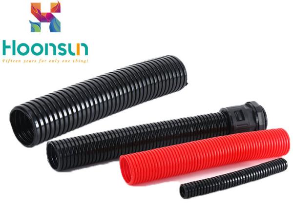 AD10 Nylon PA / PP / PE Flexible Hose Pipe Cable Protection Black Red White Color