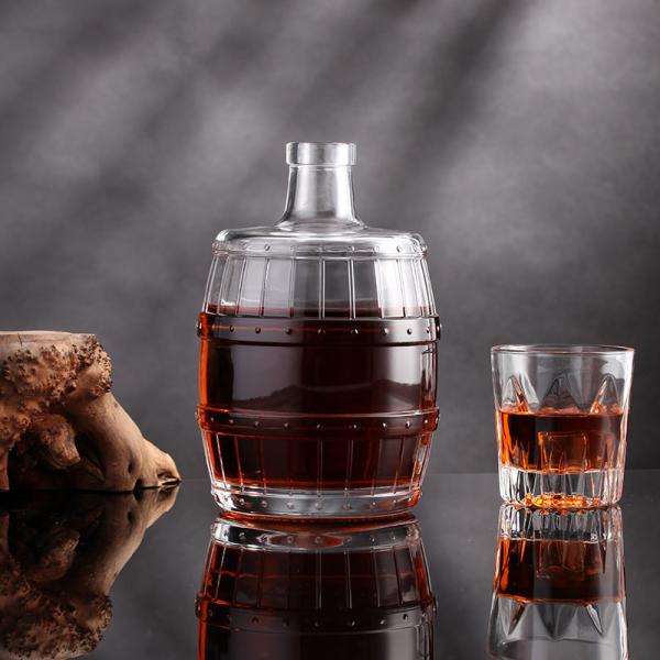 Clear Glass Large Round Bottles 500ml 1000ml 1500ml for Wine Whiskey Vodka Industrial