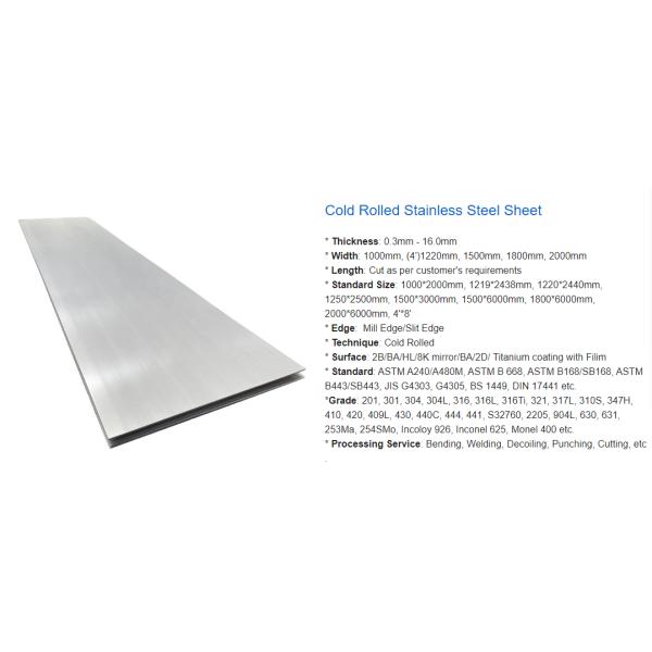 Bobina de acero inoxidable laminada en frío / en caliente ASTM SUS 301 302 303 304 304L 309 310 310S 316 321 200 300 400 Serie