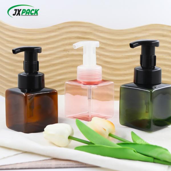 15oz Square Foam Pump Bottle Eco Friendly Facial Foam Cleanser Bottle For Cosmetic Personal Care