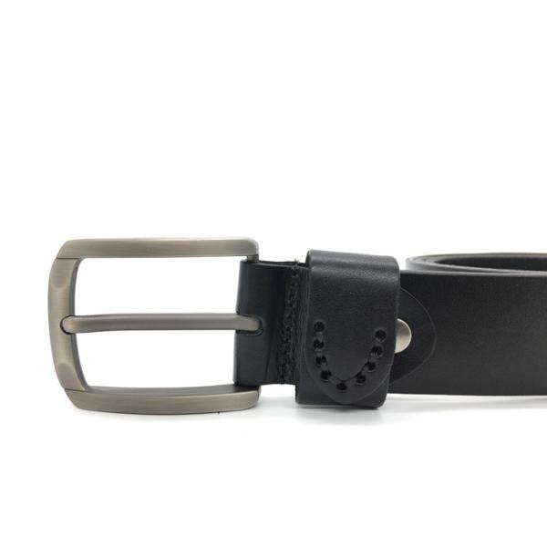 Fashionable Mens Casual Black Belt With 3 Rows Punching Classic Prong Buckle
