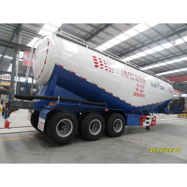 3-Axle Bulk Cement Tanker Semi Truck Trailer with 4'' Rubber Hose Discharge Pipe