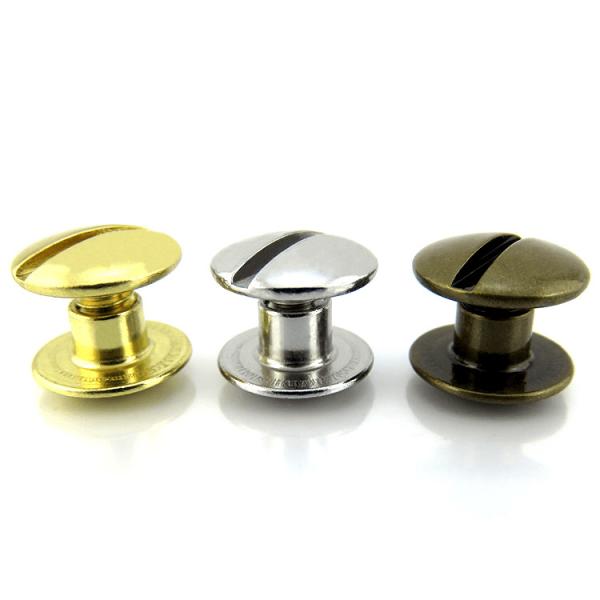 HEX Head Style Solid Brass Flat Head Chicago Rivets de parafuso para artesanato de couro versátil