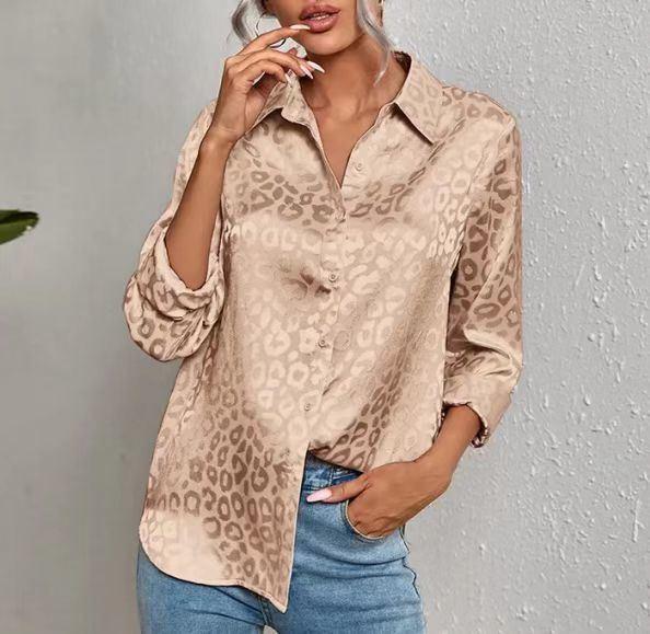                  Custom Private Label American Clothing Wholesale Long Sleeve Embossed Button up High Quality Shirts for Women Shirts             