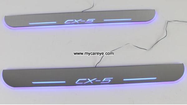 Mazda CX-5 car side step sill door moving scuff plate LED Lights for sale