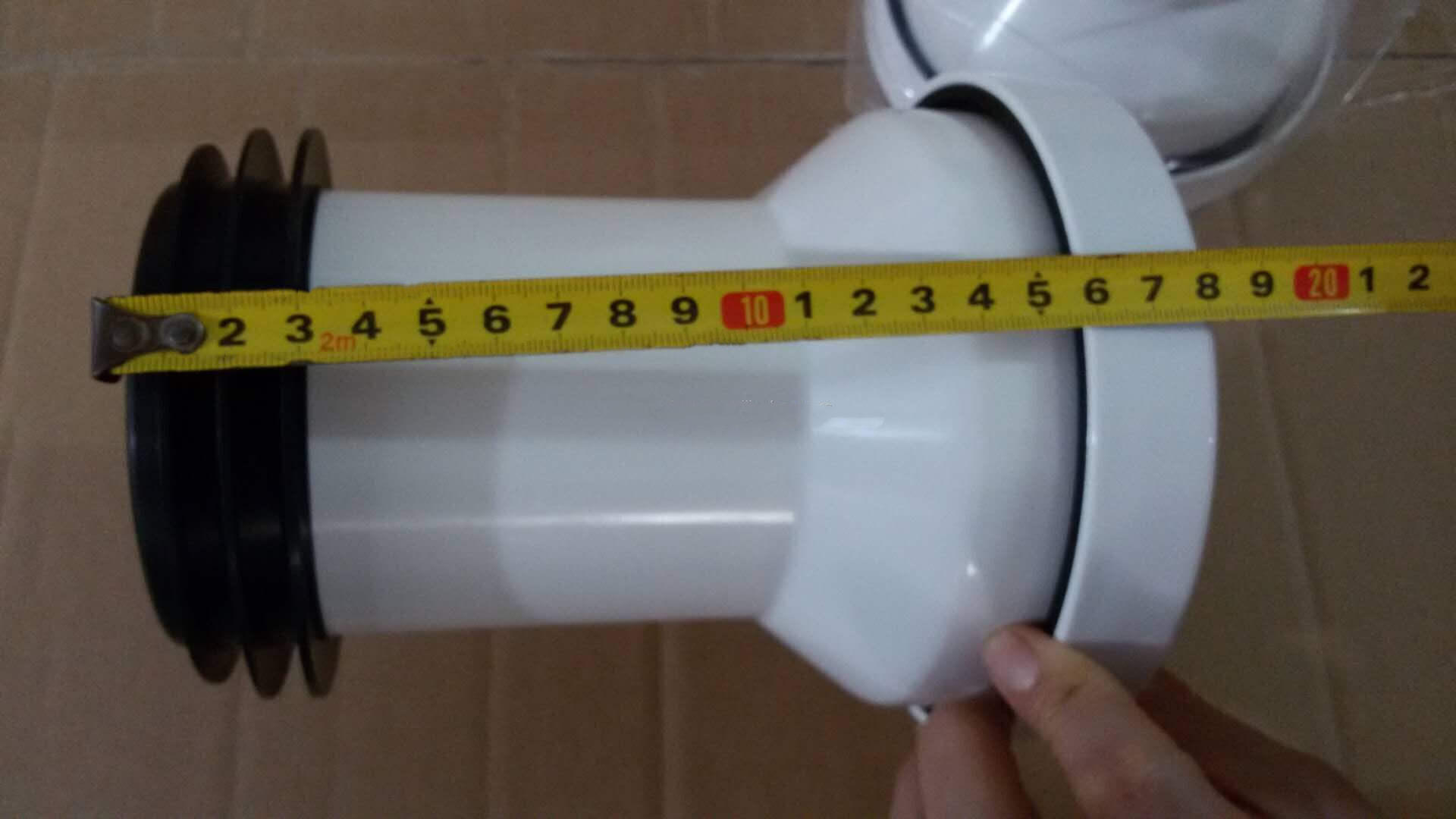White Straight Pipe Of The PP Toilet Tray Connector With Rubber Sealing Gasket