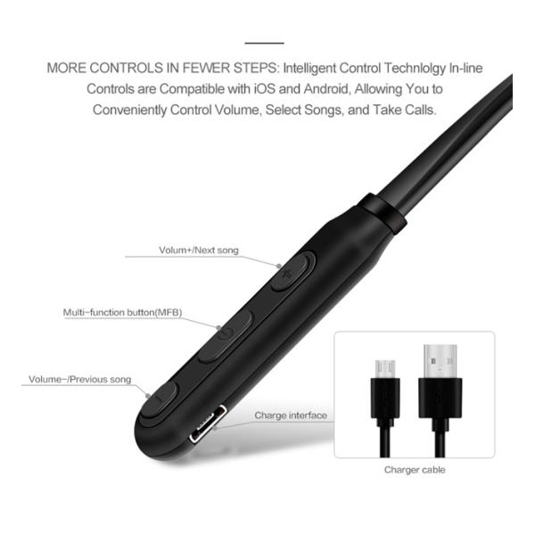 Multi Connection In Ear Neckband Headphones V5.1 Noise Cancelling Earbuds