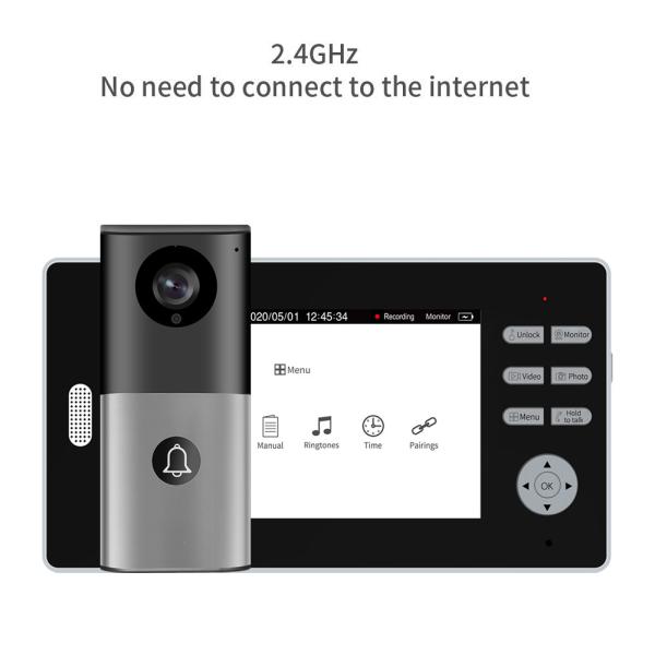 IR Night 3200mah Wifi Surveillance Camera Night Vision Door Bell 2.4G 720P AC24V