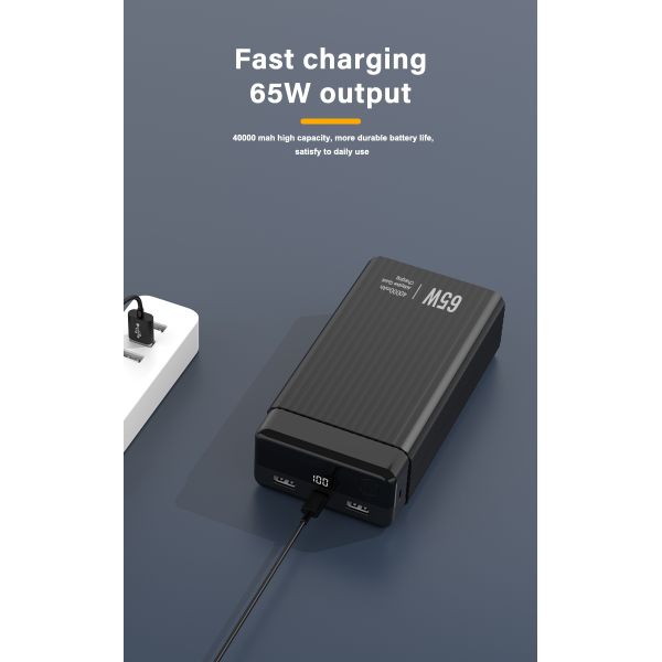 Dual USB Battery Polymer Laptop Power Supply 30000mah 65W