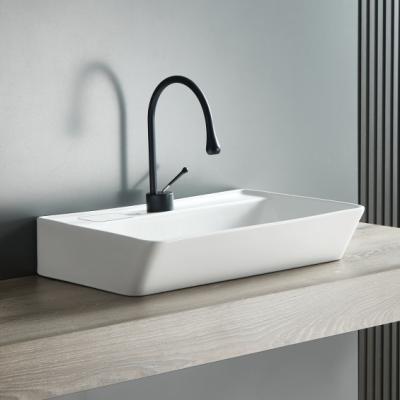 High Grade Irregular Modern Wall Hung Pedestal Basin Bathroom Vanity Sink Art Hotel Vessel Sink Ceramic Basin With Faucet Hole