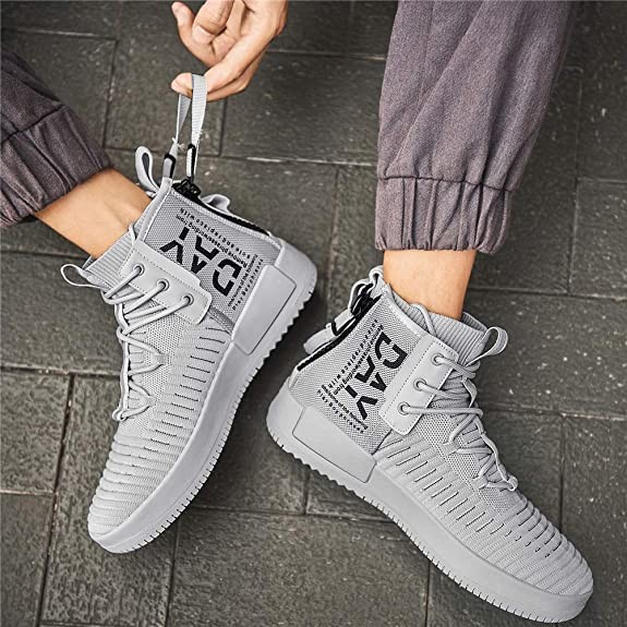 Mesh Lining Athletic Casual Court Lace Up High Top Sneakers 6.0-16.5