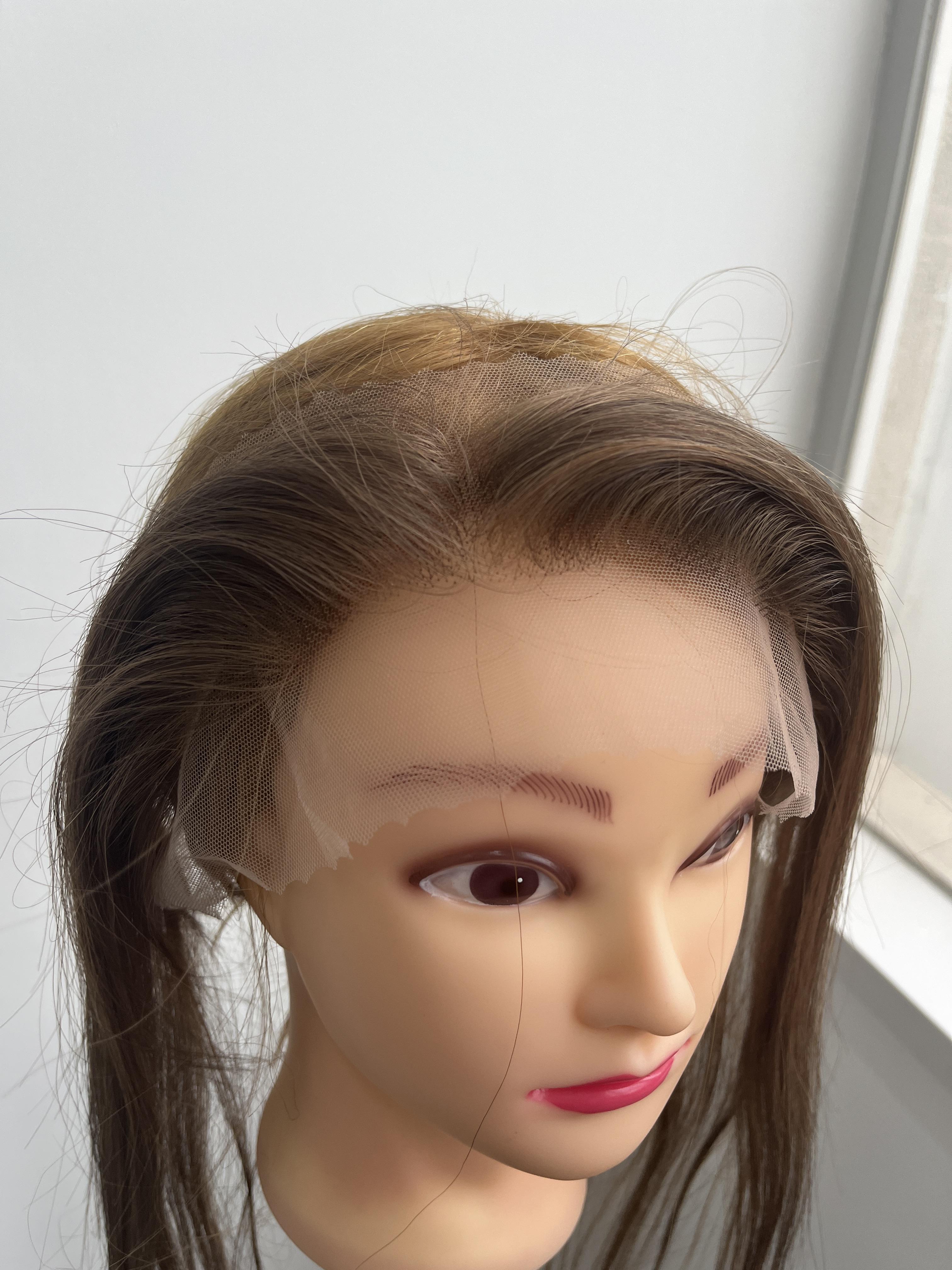 Hairline topper ear to ear coverage human hair halo wire Swiss lace invisible frontal hairline