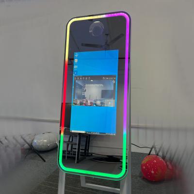 Full Body Selfie Mirror Photo Booth 65 Inch 3 In 1 With LED Lights