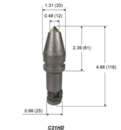 25mm High Wear Resistant Tungsten Carbide Auger Teeth For Foundation Pile Drilling Bits