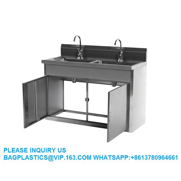 Lab Furniture Supplies Laboratory Stainless Steel Double Faucet Sink Cabinet Morgue Equipment Postmortem Examinatio