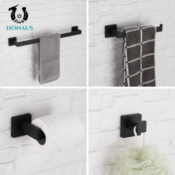 Customized Bathroom Towel Holder Rack With Hooks No Drill Nail Wall Mounted