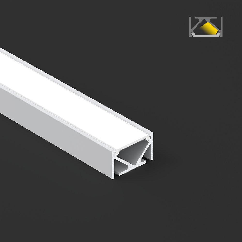 6063 T5 Anodized Aluminum LED Profile with 19 × 11mm Size for Surface Mount Strip Lighting Channel