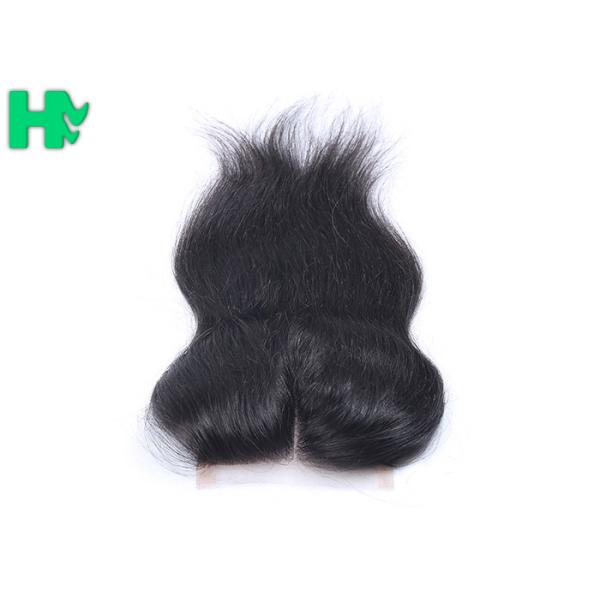 8A Grade Brazilian Straight Lace Closure Extensions 4*4 Human Hair Natural Black