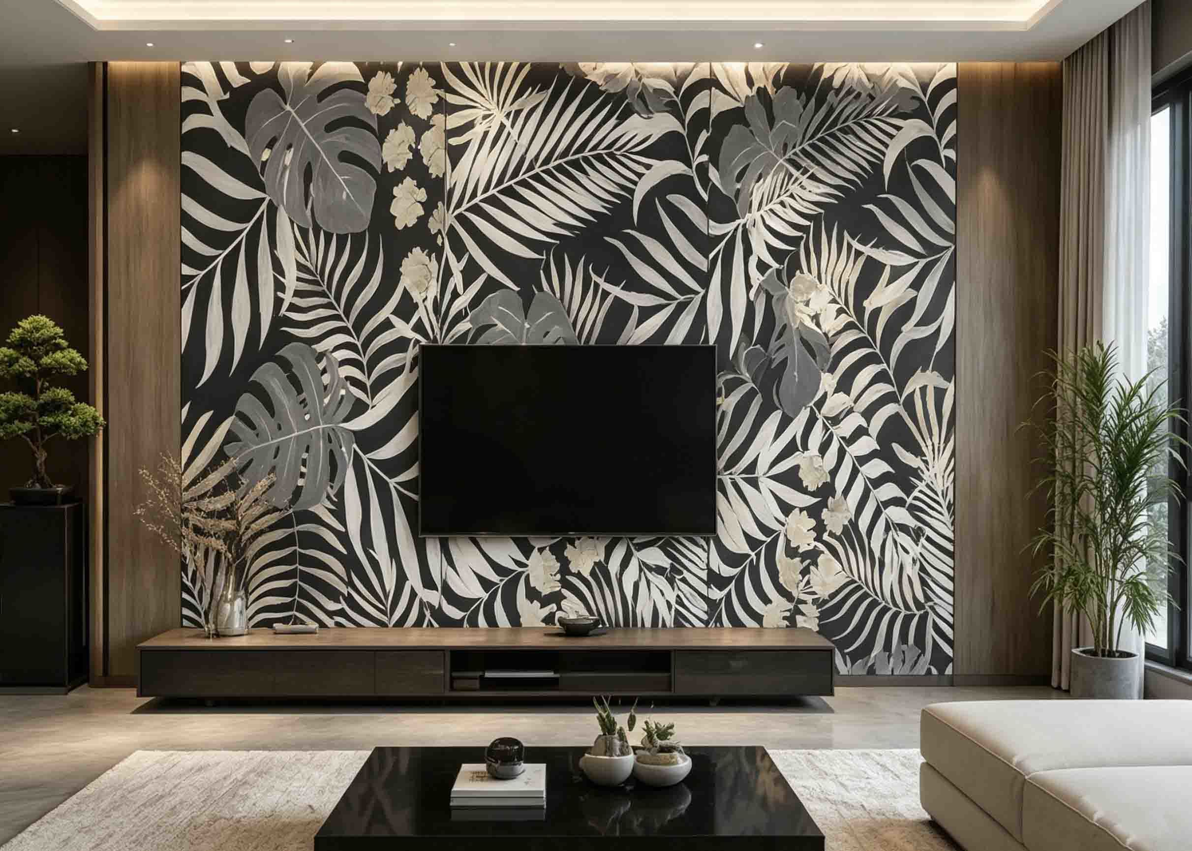 Luxury 3D Printed Art Background Wall Panel Eco Composite Substrate Interior