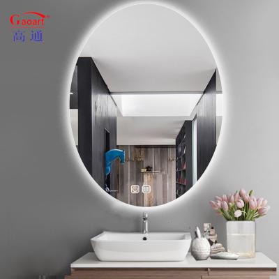 Smart Glass Design Redondo Espelho LED para quarto de hotel Full Light Up Decoração de quarto parede