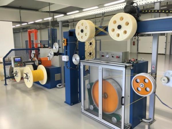 Simplex Half  / Full Duplex Fiber Optic Cable Production Line For 2 Core Indoor Cable