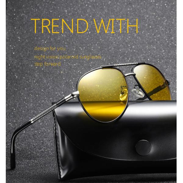 Alloys Pilot Polarized Lens Mens Luxury Sunglasses UV400 Driving Night Fishing Glasses