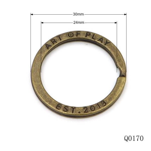 30mm Key Chain Ring OEM Brass Keychain Ring Round Old Fashion Style