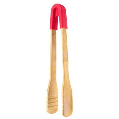 Meat BBQ Sustainable Wooden Tongs For Cooking Bread  Custom Size Bamboo Salad Tongs