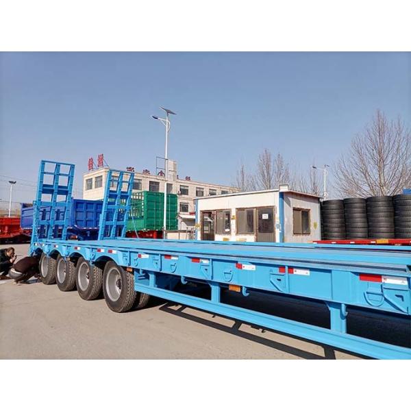 4 Axle 60T Low Bed Semi Trailer For Transporting Excavators