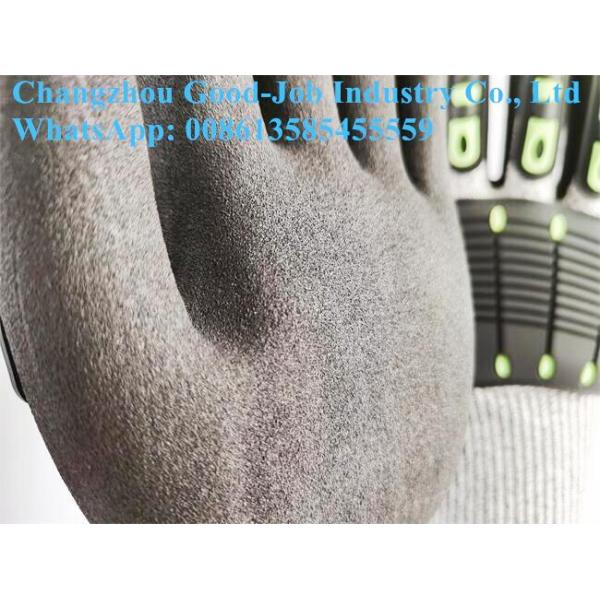 Oilfield HPPE TPR Impact Protective Work Gloves Sandy Nitrile Coating Anti Impact Cut Resistant Gloves