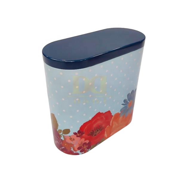 DADI Tea Tin Box Oval Tin Box Glossy Food Grade Metal Tins For Tea Snacks
