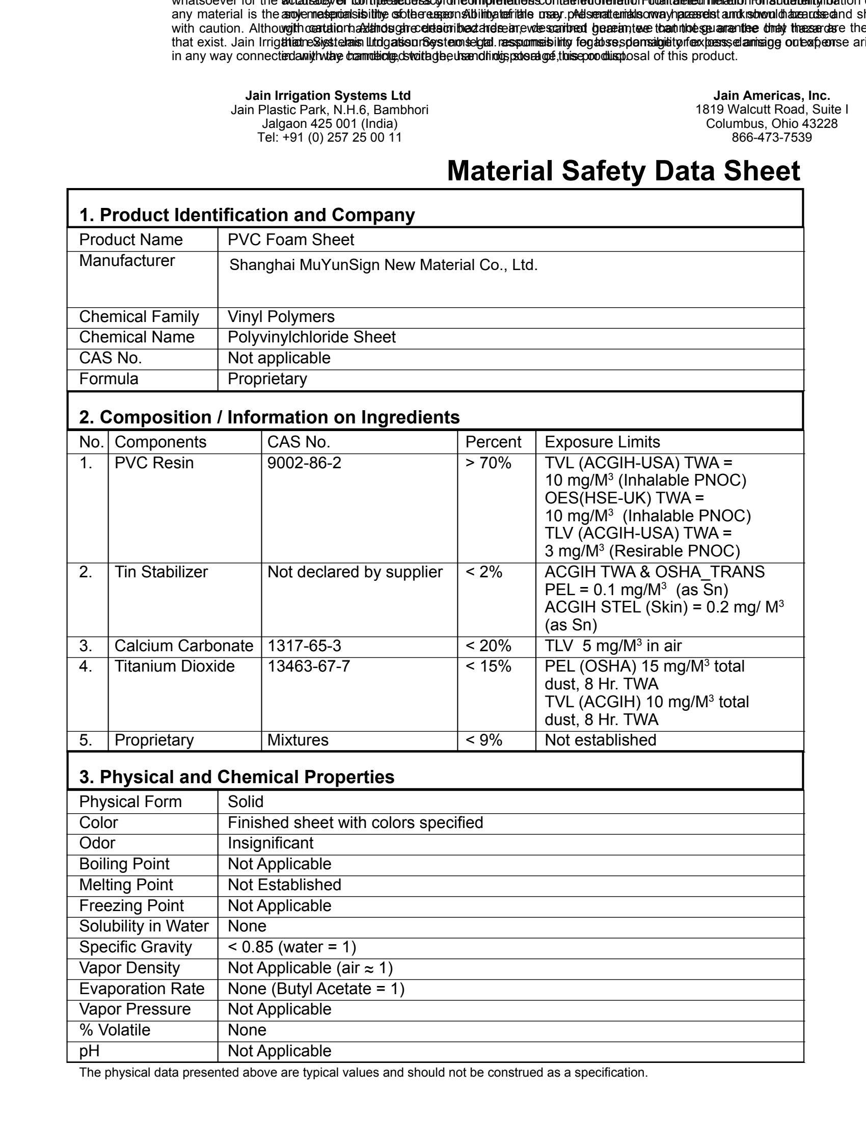 Shanghai MuYunSign New Material Co., Ltd. Certifications