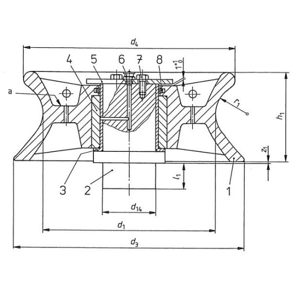 DIN 81906 Casting Steel Mooring Warping Roller Ship Mooring Equipment