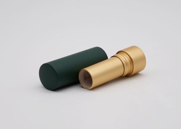 Surface de pulvérisation en métal d'ODM de rouge à lèvres de couleur vide vert-foncé de tube