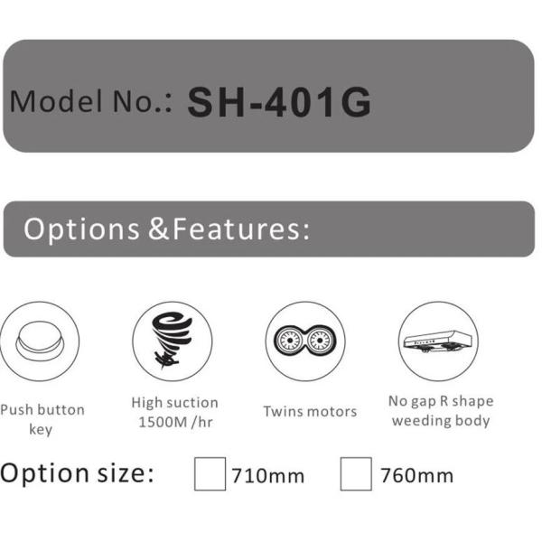 Wall Mounted Kitchen Silver Profile Range Hood Stainless Steel