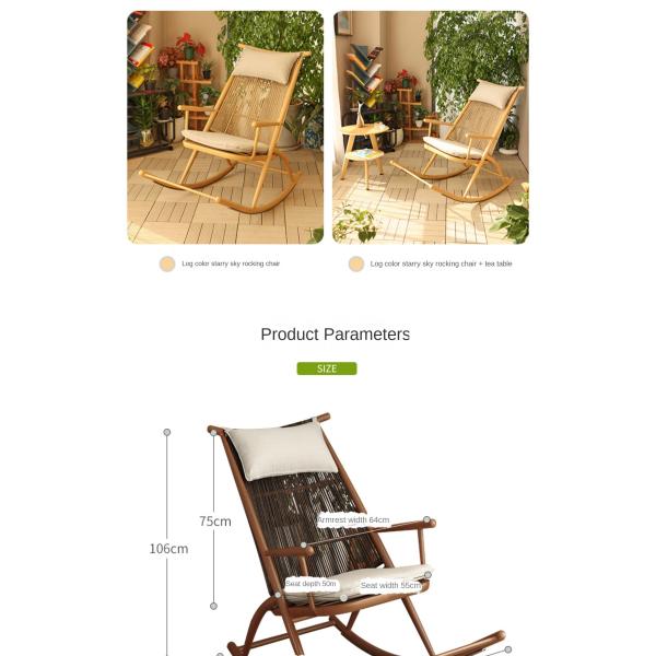 UV Resistant Outdoor Garden Leisure PE Rattan Rocking Chair With Customized Logo