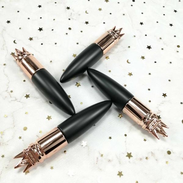 Painting PMMA Cap Crown Black And Gold Plastic Mascara Tube 20g