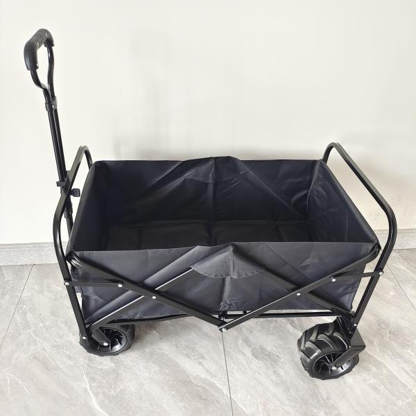 Outdoor Camping Collapsible Wagon Cart Four Wide Wheels Steel Body Structure