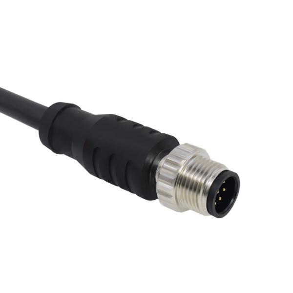 Ligador de conector de cabo fêmea M12 blindado reto 5/8/12 pinos IP67/68 à prova d'água