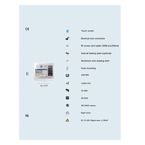 Android System TCP/IP Video Door Phone Doorbell Camera JQ-210T