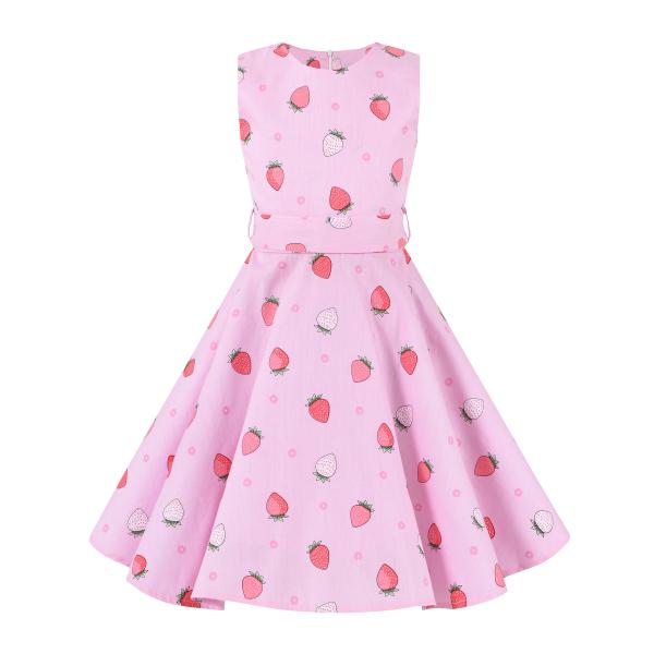 Polka Dot Flower Show Skirt Retro Summer Children'S Clothing Kid Girls Dresses
