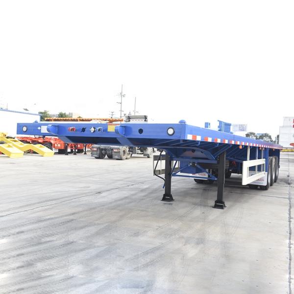 Transport 20ft 40ft Container with 3 Axles 60 Tons 80 Ton Flatbed Trailer Best Choice