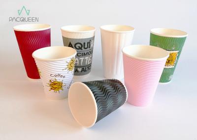 Hot Chocolate / Coffee Take Out Cup , Ripple Wall Paper Cup For Hot Drinks