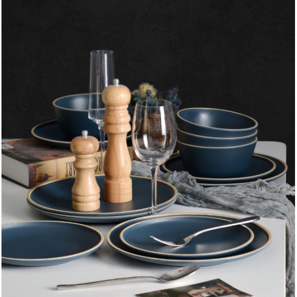 Gufaith 12 Pcs Melamine Outdoor Plates Set Modern