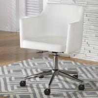 Chaise de bureau modernement rembourrée et tournante en noir et blanc Dc-7340