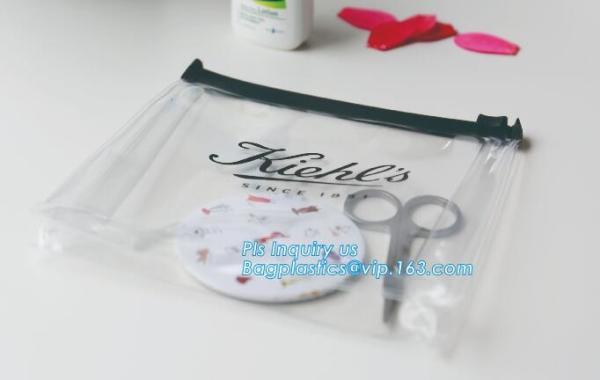 Plastic Makeup Brushes Bag For Women Zipper EVA Slider Gusset Cosmetic Bag, slider zipper bag/ cosmetic packaging, zip
