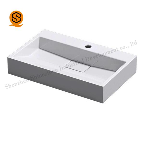 Solid Surface Rectangle Counter Top Basin Customize According Clients Drawing