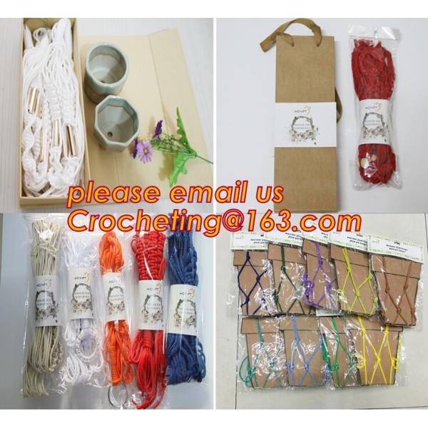 COTTON ROPE BRAIDED FLOWER POTS HOLDER, DECORATIVE MACRAME PLANT HANGERS, HOUSEHOLD ARTICLES
