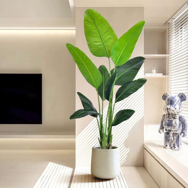 Multiple sizes Tall Bird of Paradise Artificial Tree  with Large Trunks and Realistic Leaves Big Faux Floor Potted Plants Fake Silk Plants for Home Office Living Room Decor Indoor