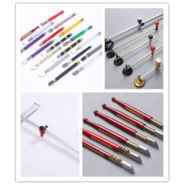 184mm Glass Cutter Diamond Tip , Wood Body Diamond Point Glass Cutter